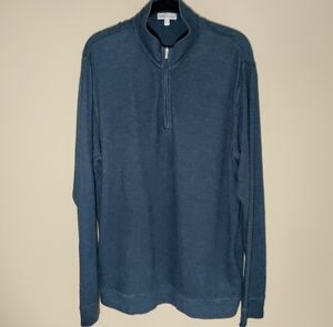 Peter Millar Men's Blue Half-Zip Sweater